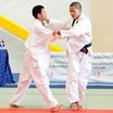 Competitors weigh each other up at today's Judo